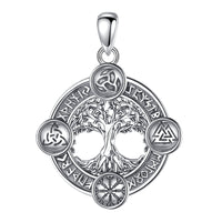 Yggdrasil, The Tree of Life With Runes Necklace in 925 Sterling Silver