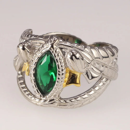 Alfheim Kingdom Aragorn Ring of Barahir in 925 Sterling Silver and Zircon Stones