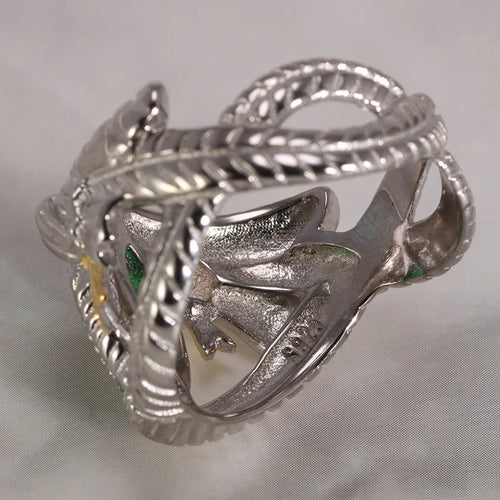 Alfheim Kingdom Aragorn Ring of Barahir in 925 Sterling Silver and Zircon Stones