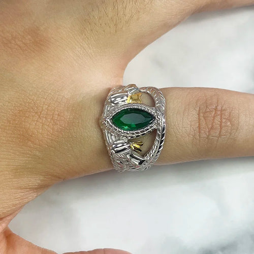 Alfheim Kingdom Aragorn Ring of Barahir in 925 Sterling Silver and Zircon Stones