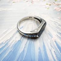 Balder Fell 925 Sterling Silver Signet Ring With Natural Onyx Stone