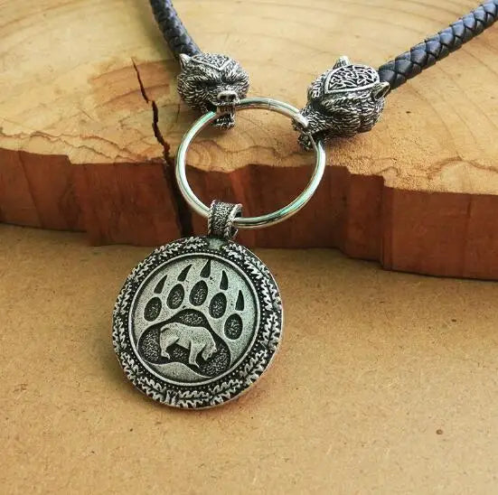 Bear Pawn Stainless Steel Pendant