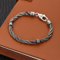 Binding of Fenrir Gleipnir Braided 925 Silver Bracelet