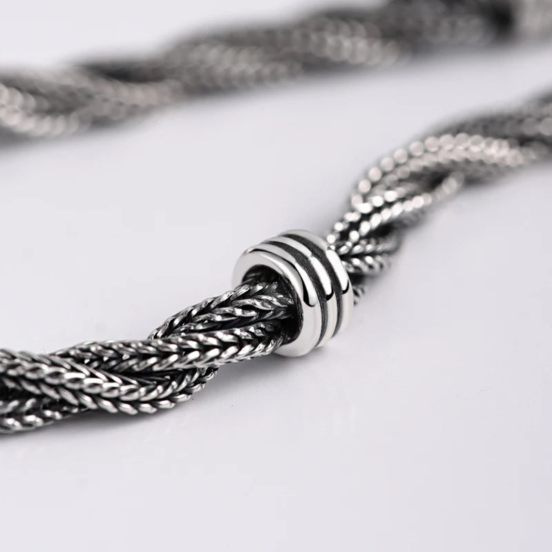 Binding of Fenrir Gleipnir Braided 925 Silver Bracelet