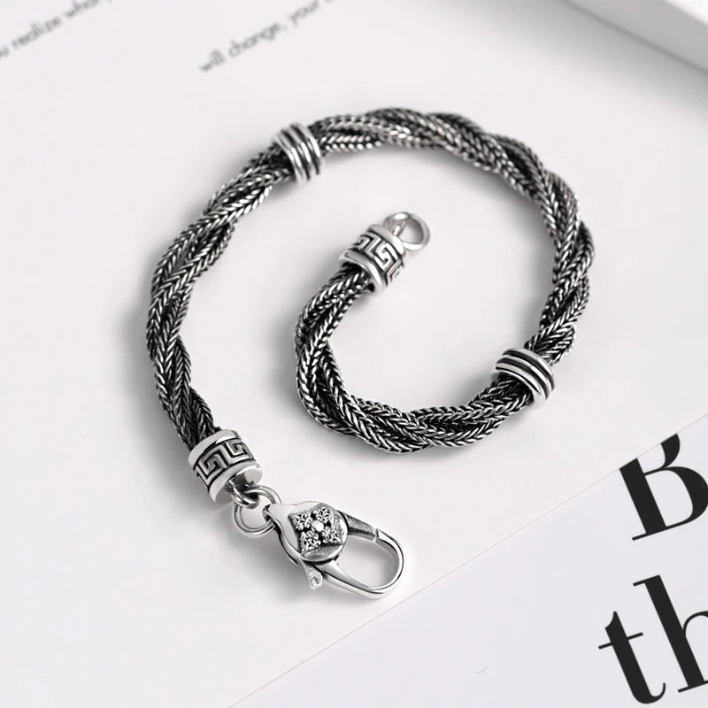 Binding of Fenrir Gleipnir Braided 925 Silver Bracelet