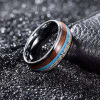 Blessing of Freyr Tungsten Carbide and Deer Antler Ring and Wedding Band