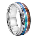 Blessing of Freyr Tungsten Carbide and Deer Antler Ring and Wedding Band