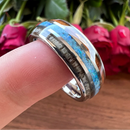 Blessing of Freyr Tungsten Carbide and Deer Antler Ring and Wedding Band