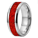 Blood of Heroes Tungsten Carbide Ring with Red Opal