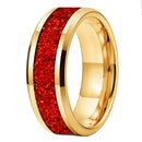 Blood of Heroes Tungsten Carbide Ring with Red Opal
