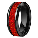 Blood of Heroes Tungsten Carbide Ring with Red Opal
