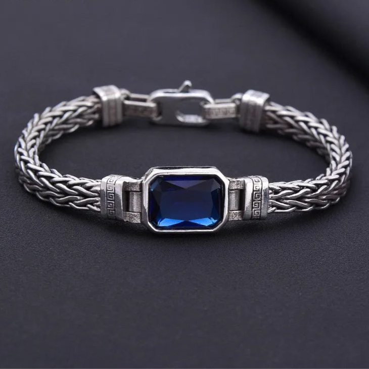 Blue Eye of Odin 925 Sterling Silver Bracelet