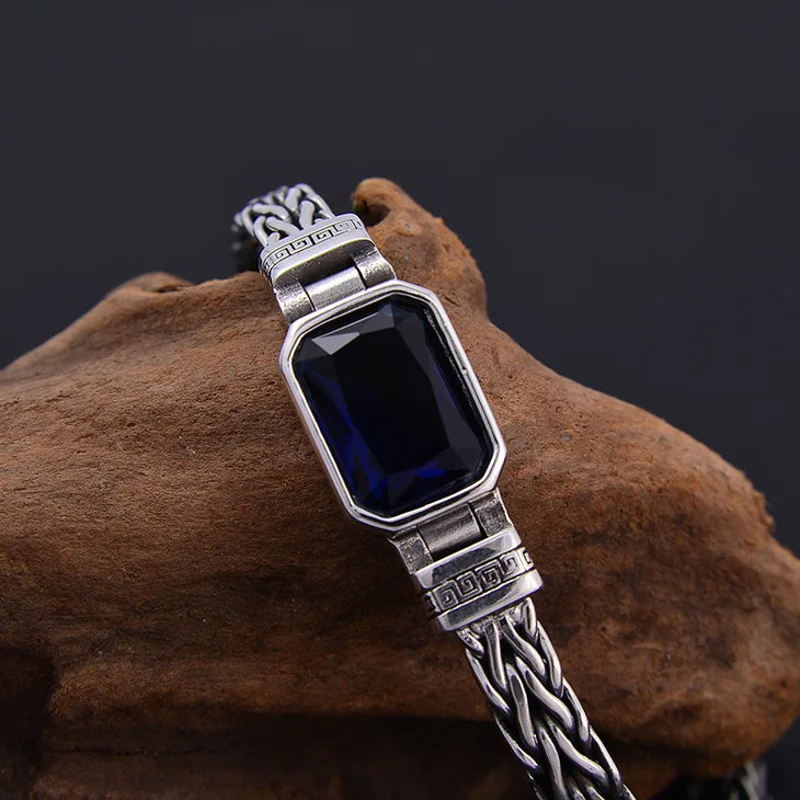 Blue Eye of Odin 925 Sterling Silver Bracelet