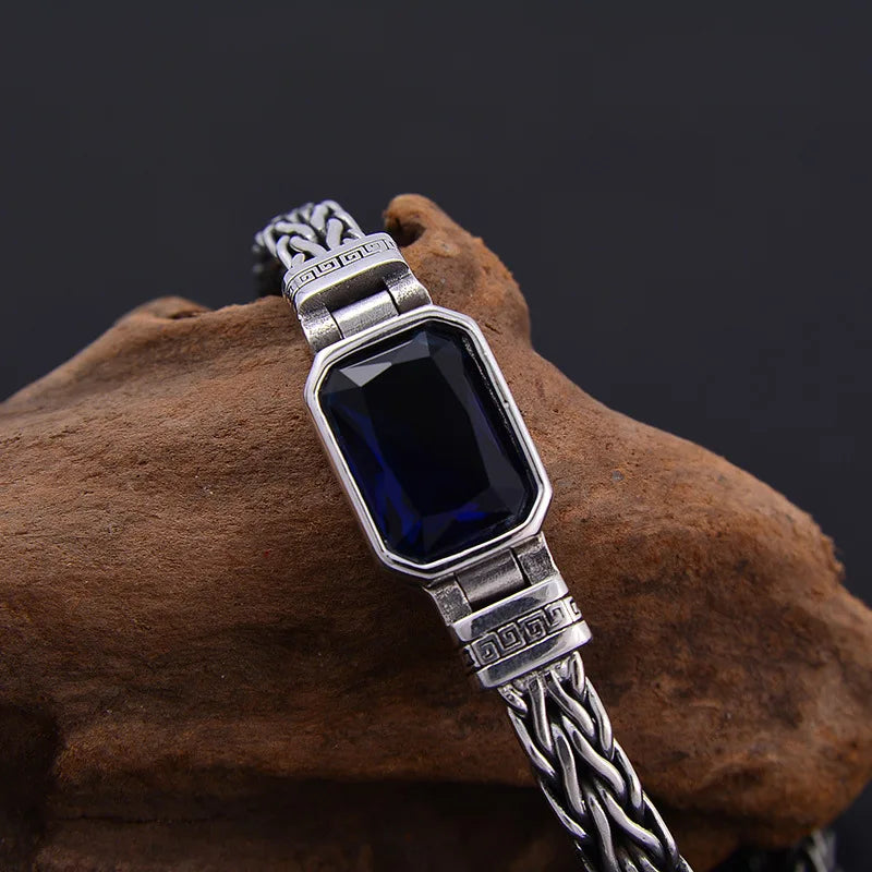 Blue Eye of Odin 925 Sterling Silver Bracelet