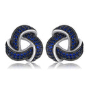 Blue Triskele the Triple Horn of Odin 925 Sterling Silver Earrings