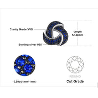 Blue Triskele the Triple Horn of Odin 925 Sterling Silver Earrings