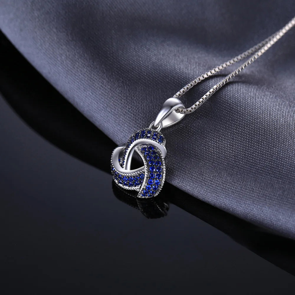 Blue Triskele the Triple Horn of Odin 925 Sterling Silver Necklace