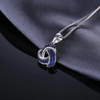 Blue Triskele the Triple Horn of Odin 925 Sterling Silver Necklace