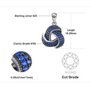 Blue Triskele the Triple Horn of Odin 925 Sterling Silver Necklace