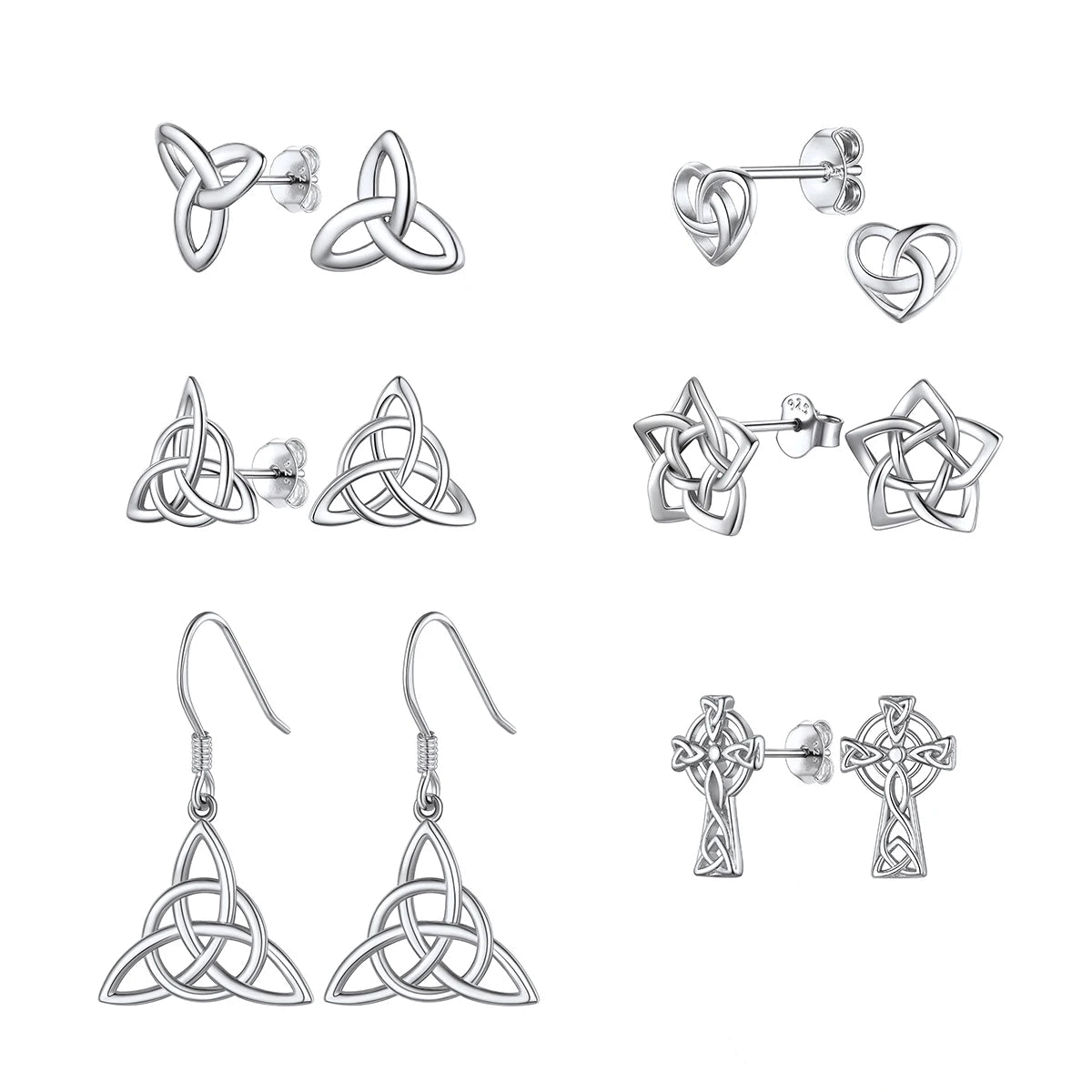 Celtic Knot Triquetra 925 Sterling Silver Earrings