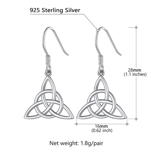 Celtic Knot Triquetra 925 Sterling Silver Earrings