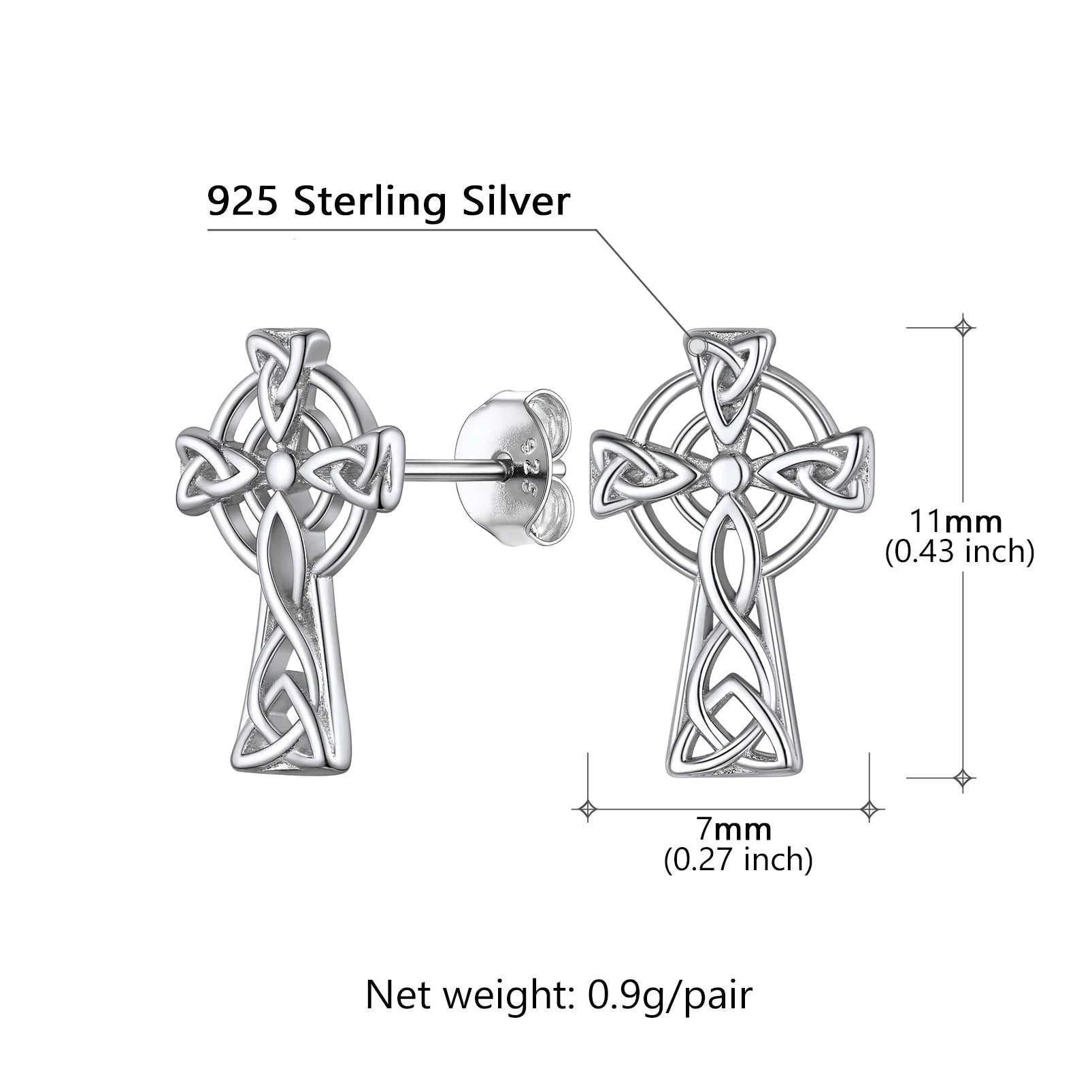 Celtic Knot Triquetra 925 Sterling Silver Earrings