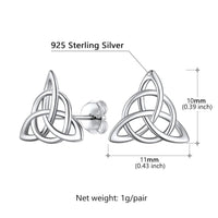 Celtic Knot Triquetra 925 Sterling Silver Earrings