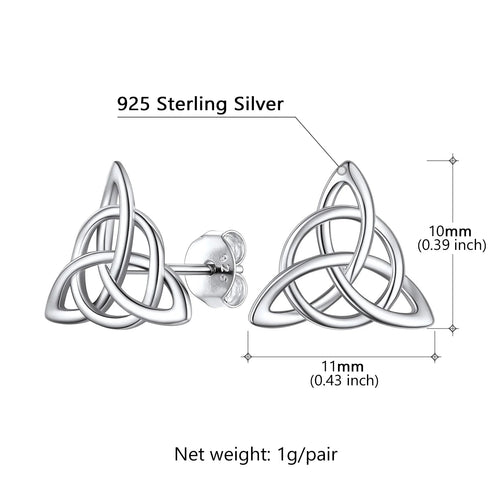 Celtic Knot Triquetra 925 Sterling Silver Earrings