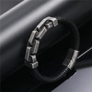 Chains of Duty Genuine Leather and Steel Bracelet