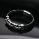 Chains of Duty Genuine Leather and Steel Bracelet