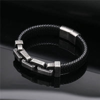 Chains of Duty Genuine Leather and Steel Bracelet
