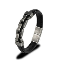 Chains of Duty Genuine Leather and Steel Bracelet