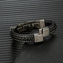 Chains of Duty Genuine Leather and Steel Bracelet