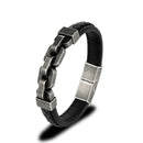 Chains of Duty Genuine Leather and Steel Bracelet