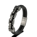 Chains of Duty Genuine Leather and Steel Bracelet