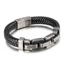 Chains of Duty Genuine Leather and Steel Bracelet