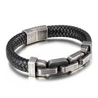 Chains of Duty Genuine Leather and Steel Bracelet