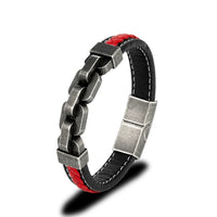 Chains of Duty Genuine Leather and Steel Bracelet