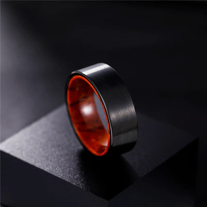 Chosen for Valhalla Tungsten Carbide and Sandalwood Black Ring