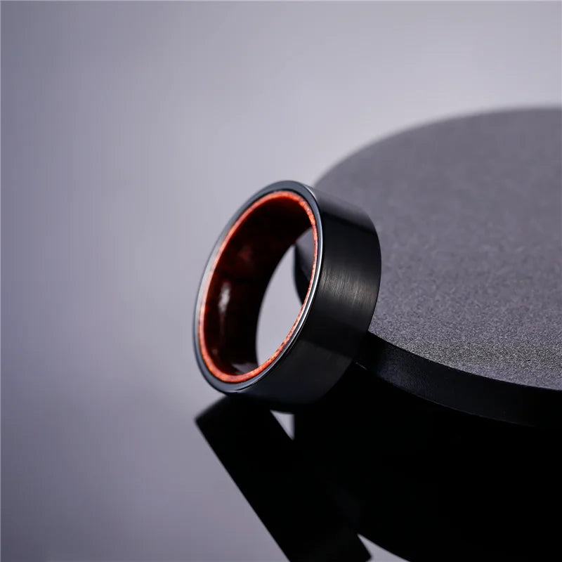 Chosen for Valhalla Tungsten Carbide and Sandalwood Black Ring