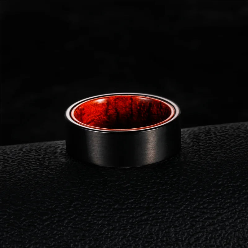 Chosen for Valhalla Tungsten Carbide and Sandalwood Black Ring