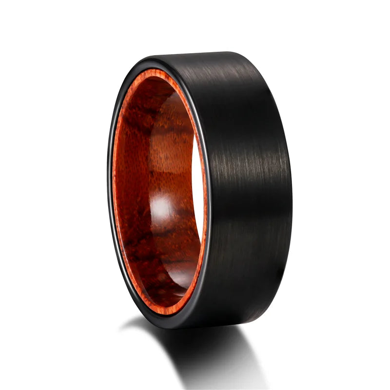 Chosen for Valhalla Tungsten Carbide and Sandalwood Black Ring