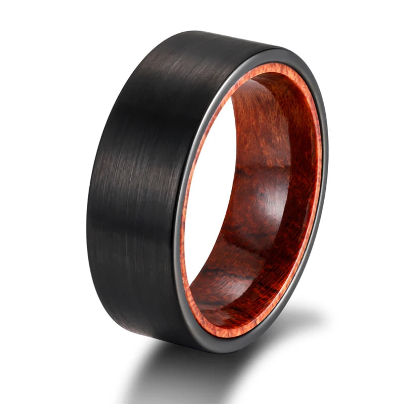 Chosen for Valhalla Tungsten Carbide and Sandalwood Black Ring