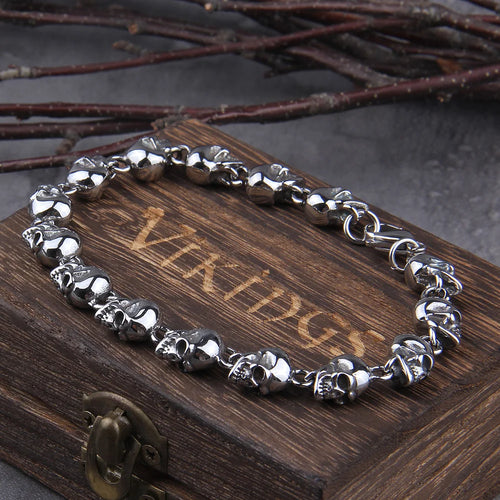 Domains of Hel Skull Bracelet in Steel