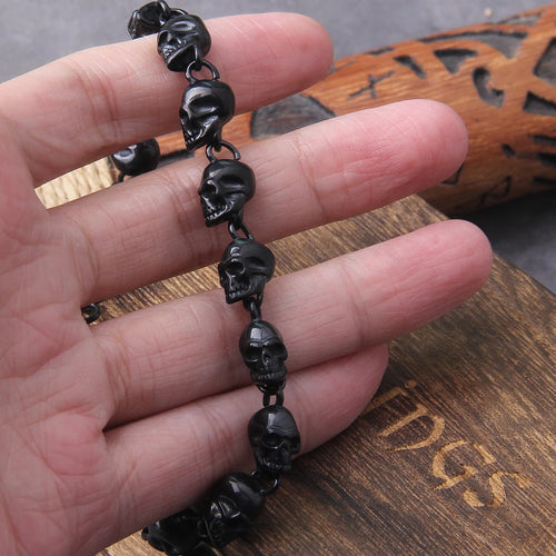 Domains of Hel Skull Bracelet in Steel