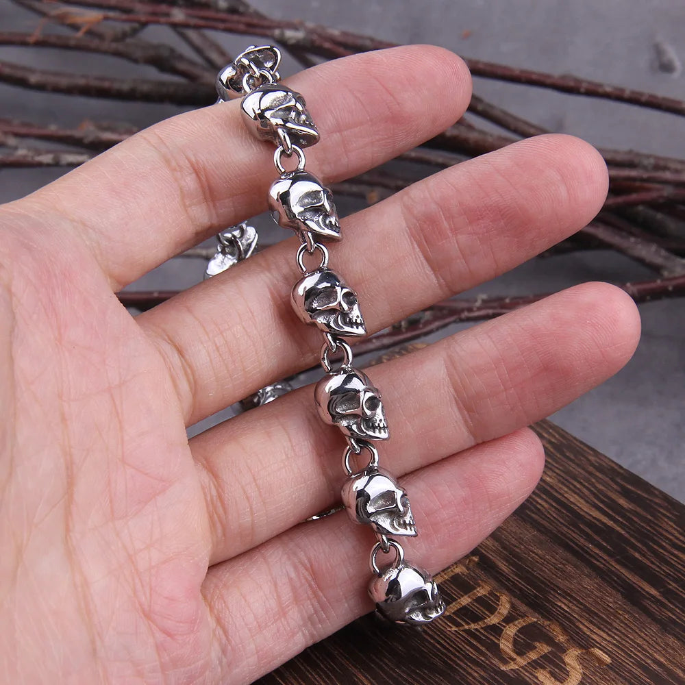 Domains of Hel Skull Bracelet in Steel