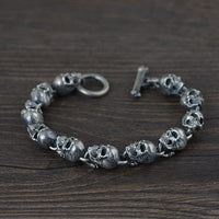 Domains of Hel Skull Bracelet in 925 Sterling Silver
