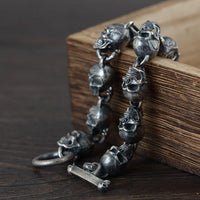 Domains of Hel Skull Bracelet in 925 Sterling Silver