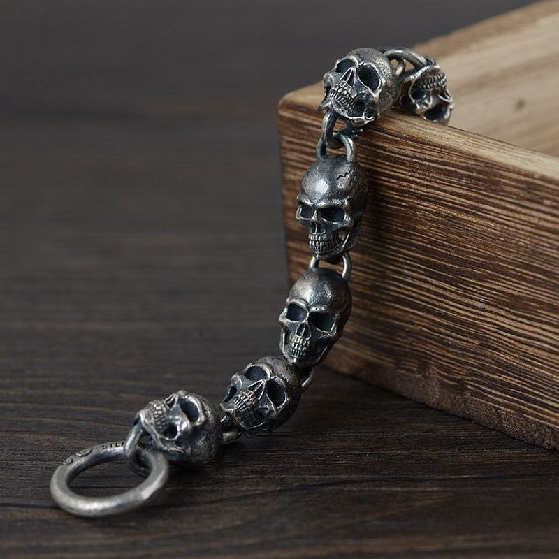 Domains of Hel Skull Bracelet in 925 Sterling Silver