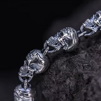 Domains of Hel Skull Bracelet in 925 Sterling Silver